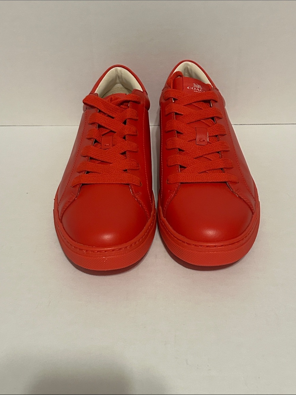 Coach Men’s Red Leather Low-Top Sneakers